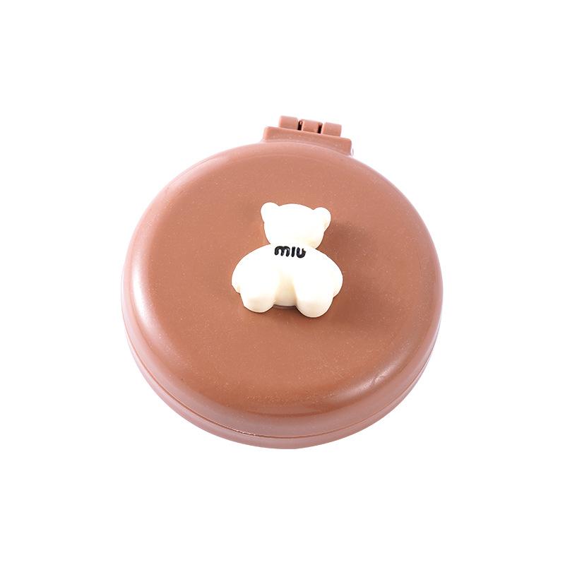 Складное зеркало в виде милого медведя и расческа на воздушной подушке - портативная мини-массажная щетка с зеркалом