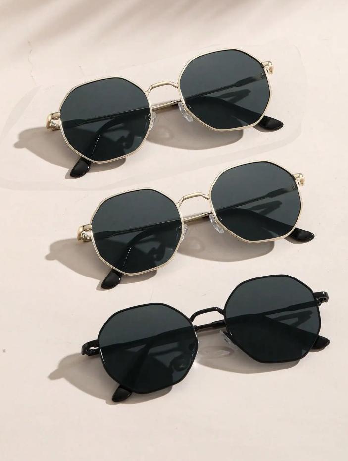 1/2 Pcs Metal Geometric Round Frame Fashion Sunglasses For Vacation Decors Photo Props