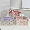 Cotton Quilted Storage Basket Ins Style Sundries Organizing Bag Desktop Storage Basket  Student