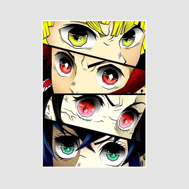 Японский комикс фильм «Убийца демонов» поезд «Муген» аниме-постеры Kimetsu No Yaiba Белый бумажный постер Художественная роспись настенное украшение Фреска Домашний декор