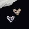 Rectangular Heart Brooch Korean Style Hollow Heart Breastpin Rhinestone Pin  Suit Coat Collar
