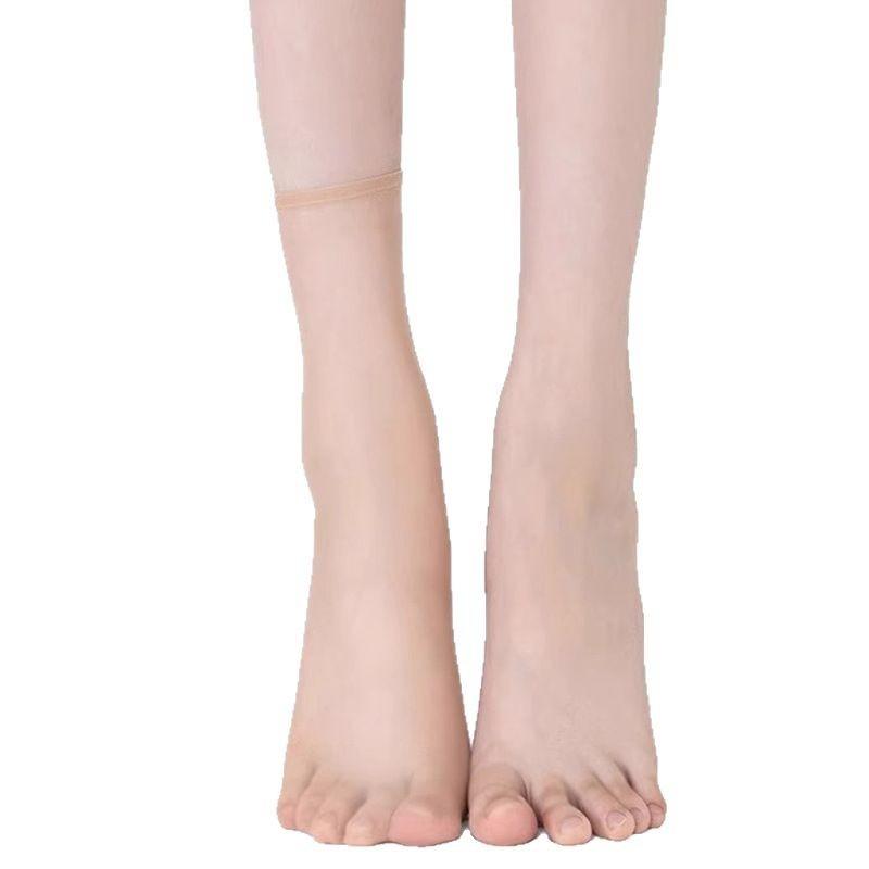 10 пар женских летних тонких нескользящих носков-трубок из шелка с массажем стоп и защитой от зацепок