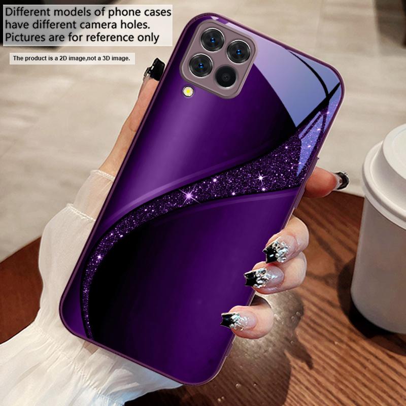 Блестящая золотая галактика Для Samsung A73 72 71 A70 56 55 54 A53 52 51 50 42 A35 A34 33 32 31 26 25 24 23 22 30 стеклянный чехол для телефона