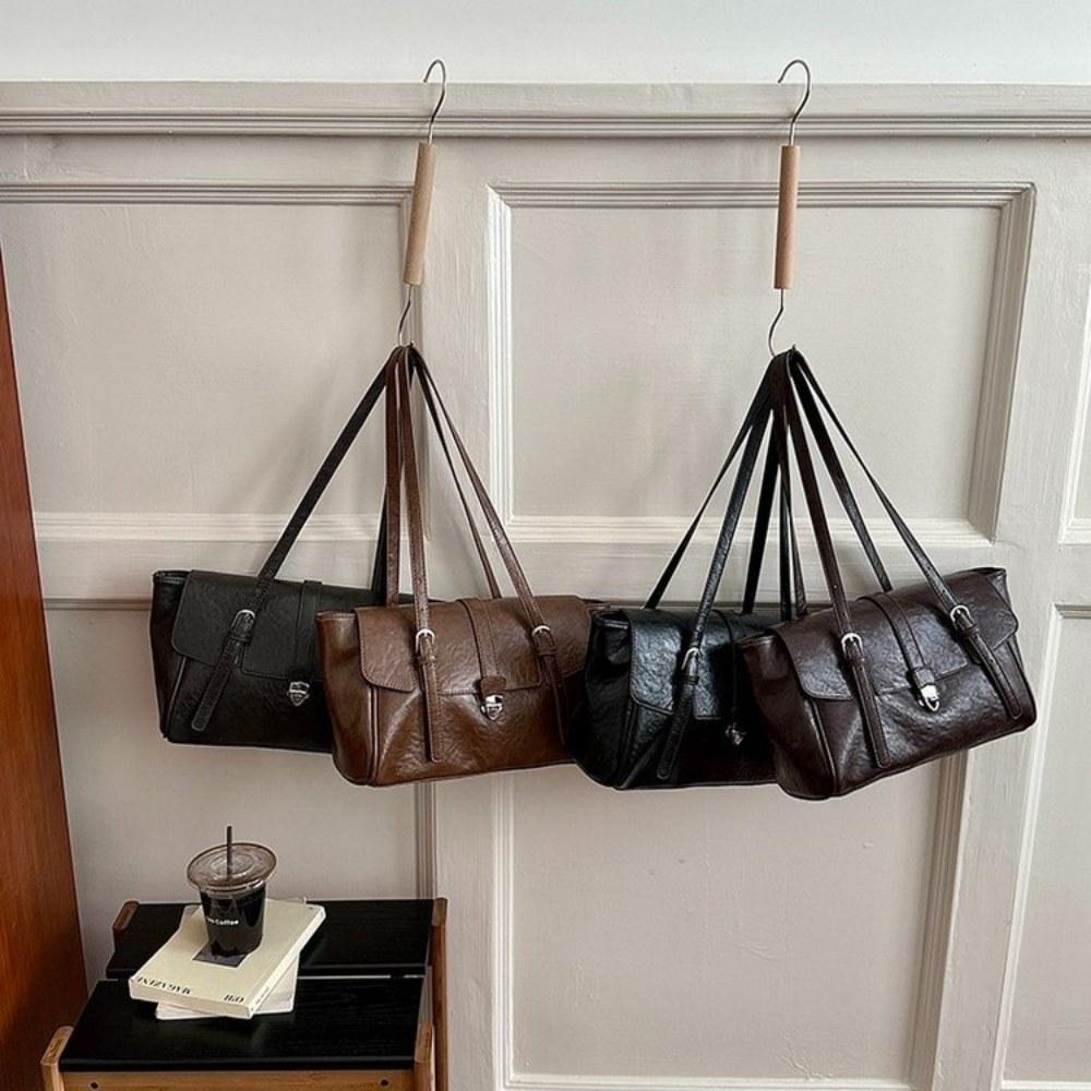 Women Large Capacity Faux Leather Tote Bag with Dual Handles for Daily Commute