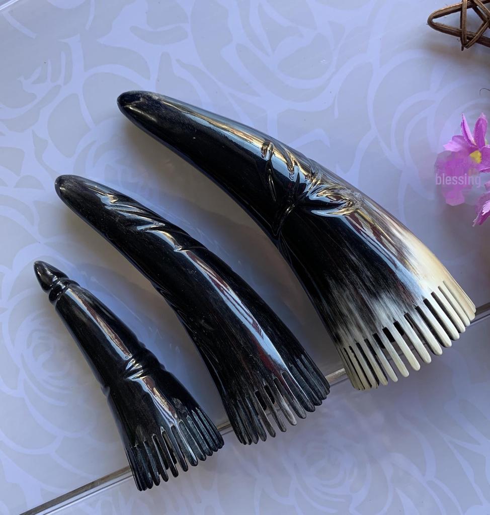 Натуральный роговой меридиональный массажный гребень для головы и тела