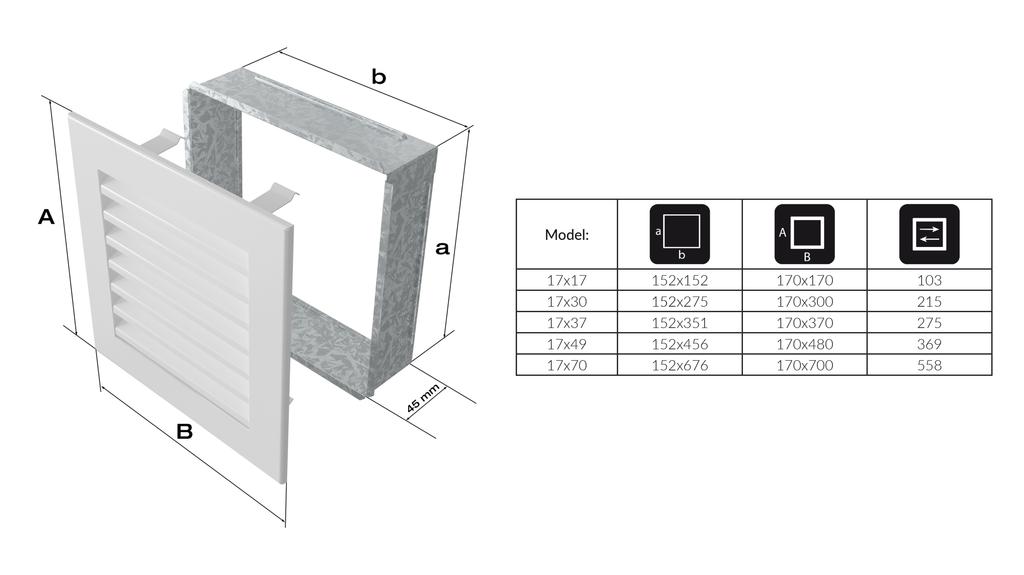 Vent Cover FRESH 17x37 White