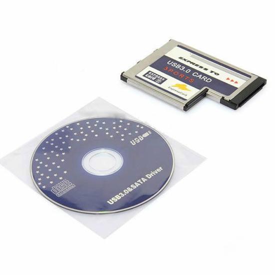 Сверхскоростной адаптер-конвертер Express Card 54 мм на 3 порта USB 3.0 для ПК и ноутбуков