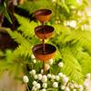 Plant Support Bird Water Feeder Rainwater Collector Metal Garden Stake Yard Ornament  Outdoor