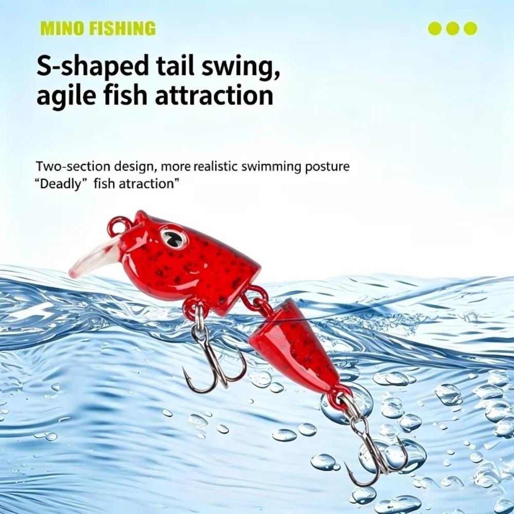 2-Section Joint Slow Sinking Minnow 3.5g Weight Wobbles Bait Mini Micro Fishing Bait Bass Fishing