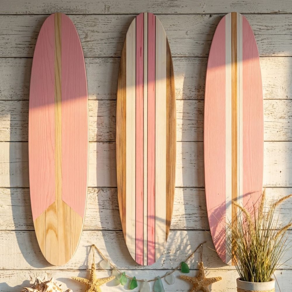 3PCS Ocean Surfboard Wall Hanging Hawaiian Style Beach Surfboard Sign Festival Decor