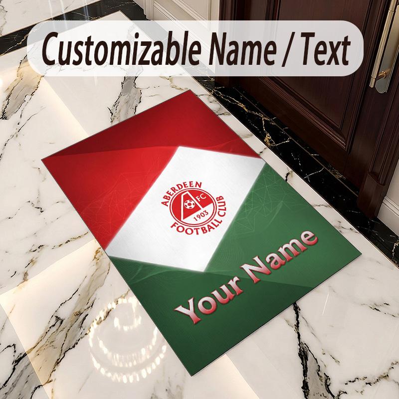 Crystal Velvet Rug Aberdeen FC Print Custom Name Text Floor Mat Home Decor