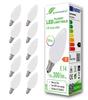 Ampoule LED - GREENANDCO - 10x TM-C35-3W-E14-W - Blanc Chaud - IRC 90+ - 25000h De Durée De Vie