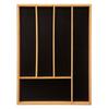 Range couverts - Bicolore - 5 compartiments - Bois MDF - Dimensions: 34x25x4.5 cm
