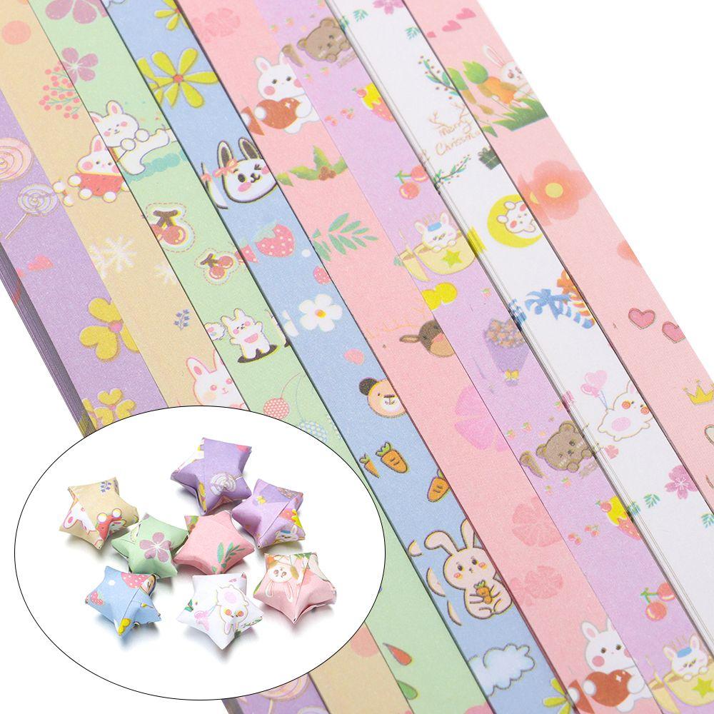 Kids Mix-Color Home Decor DIY Crafts Printed Pattern Scrapbooking Folding Star Paper Strips Origami