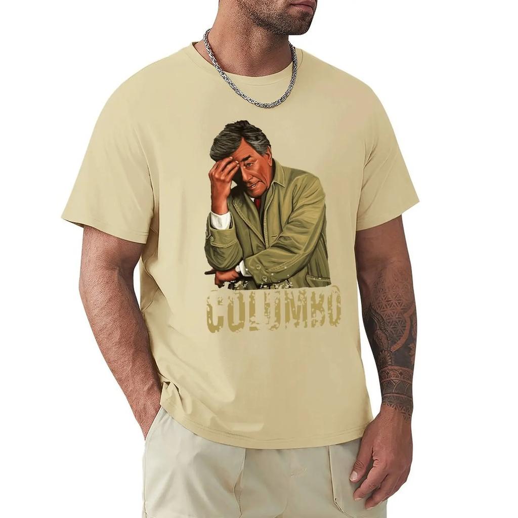 Футболка Columbo Retro Peter Falk Футболка Harajuku с коротким рукавом Футболка с графикой из 100% хлопка