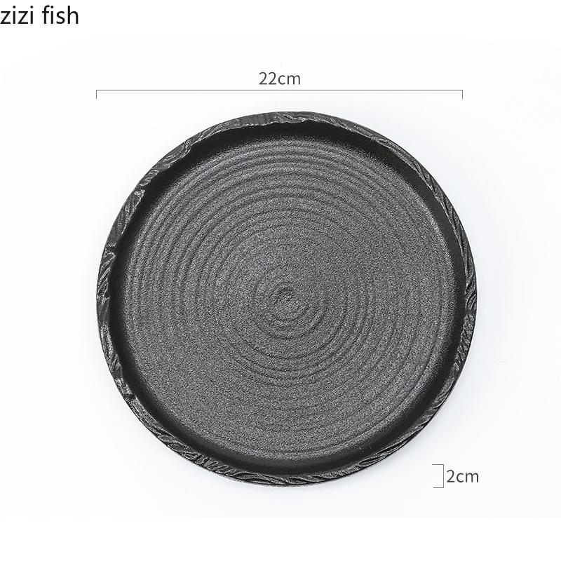 Creative Threaded Ceramic Flat Plate Restaurant Steak Plate Pasta Plate Dessert Plates Molecular Cooking Specialty Tableware