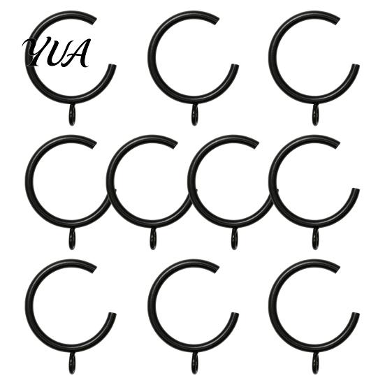 Anti Rust Metal Curtain Hardware 10Pcs C Shaped Rings, Heavy Duty Bypass Weight Hangers Passing Drapery Rings with Eyelets for French