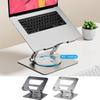 Foldable Laptop Holder Stand Height Adjustable Hollowed Cooling Bracket Support Aluminum Alloy 360 Rotatable for MacBook Air/Pro
