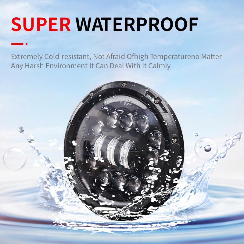 7" Inch Motorcycle LED Headlight Hi/Lo Beam Assemblies Lamp Projector 7 Inch Off Road Round Auxiliary Headlight