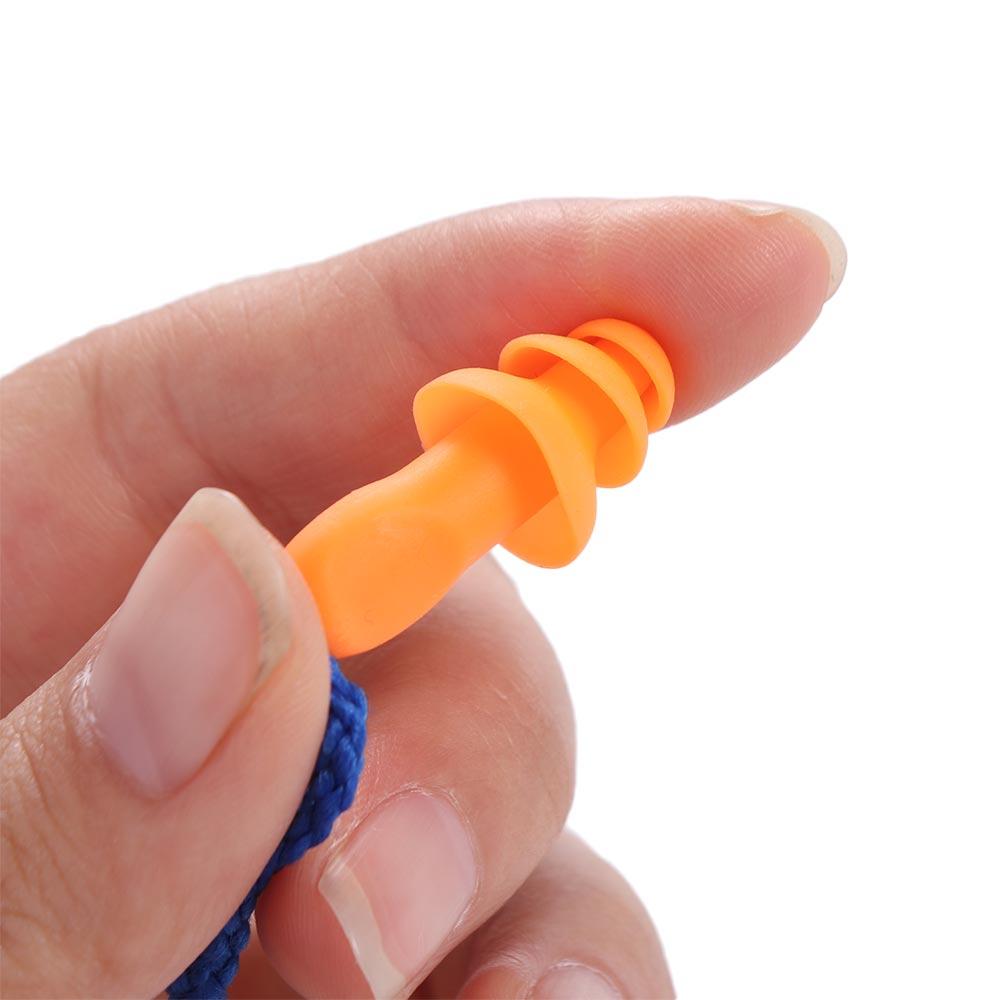 10PCS Tapered Insulation Earplug Corded Ear Plugs Silicone Noise Earplug for Abatement Noise