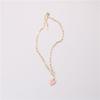 Fenny 18K Gold Plated No Fade Hot Seller Fashion Romantic Pink Heart Pendant Paper Pin Chain Stainless Steel Necklace