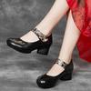 Ethnic Style Spring and Fall Women's Shoes Thick with Soft Bottom Fashion Single Shoes Head Layer Cowhide Small Leather Shoes