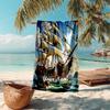 1PC Custom Name Adventure High Seas Beach Towel Highly Absorbent And Sand-Resistant Towel for Swimming, Pool, Yoga, And Travel Lightweight