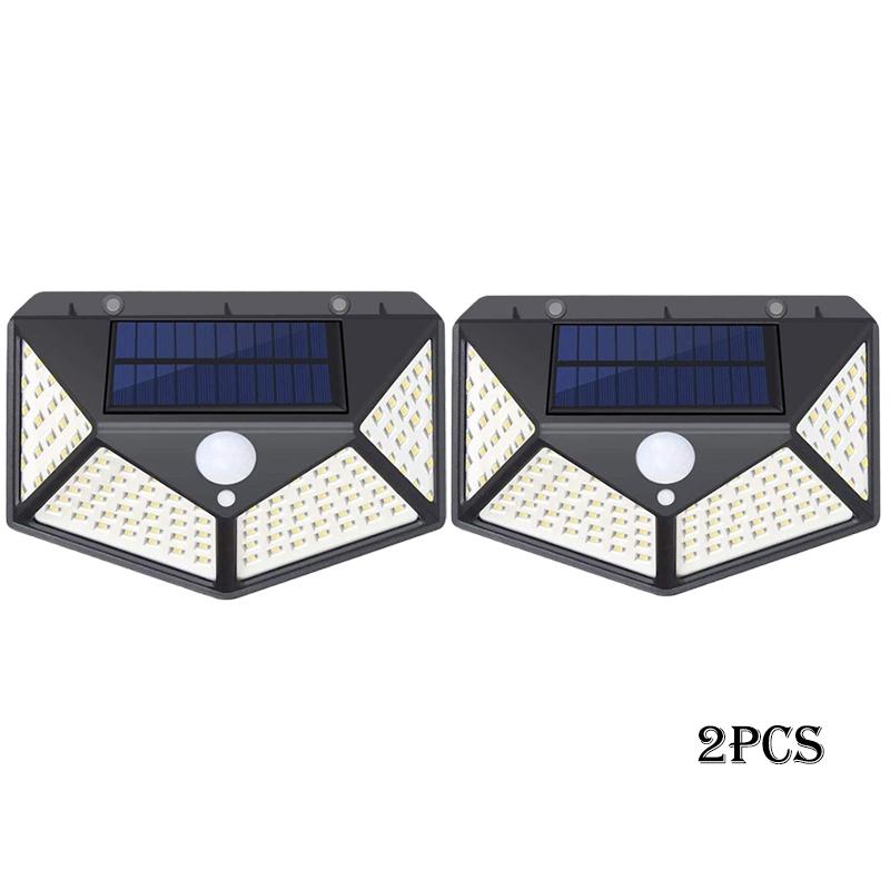 1-12 Pack Solar Lights Outdoor 100 LED Wall Lamp Motion Sensor Lights Waterproof Solar Street Light for Garden Porch Yard Garage