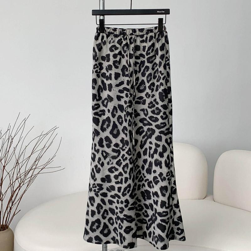 Юбка женская летняя повседневная универсальная леопардовая эластичная полуюбка свободная удобная юбка-бюстье большого размера