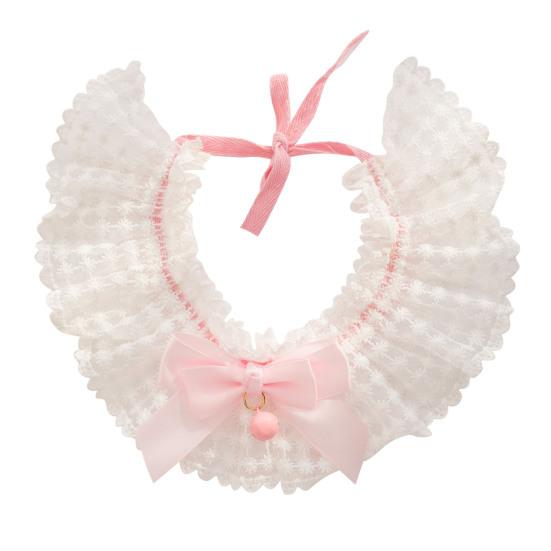 Ошейник для домашних животных с бантом, дышащий, стильный, кружевной ремешок для домашних животных