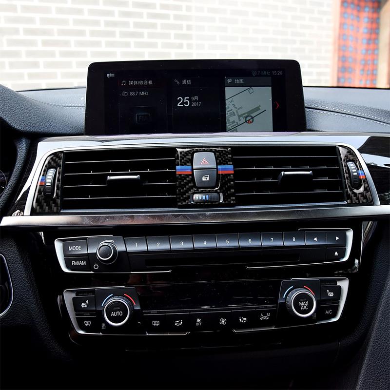 3 шт., углеродное волокно, автоцентральное управление, розетка для кондиционера, декоративные наклейки, автомобильные аксессуары для BMW 3 серии F30 3GT