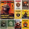 Vintage Warning Metal Tin Signs Only You Can Prevent Forest Fires Wall Decor for Forest Park Garden Bars Garage Cafe Clubs Retro