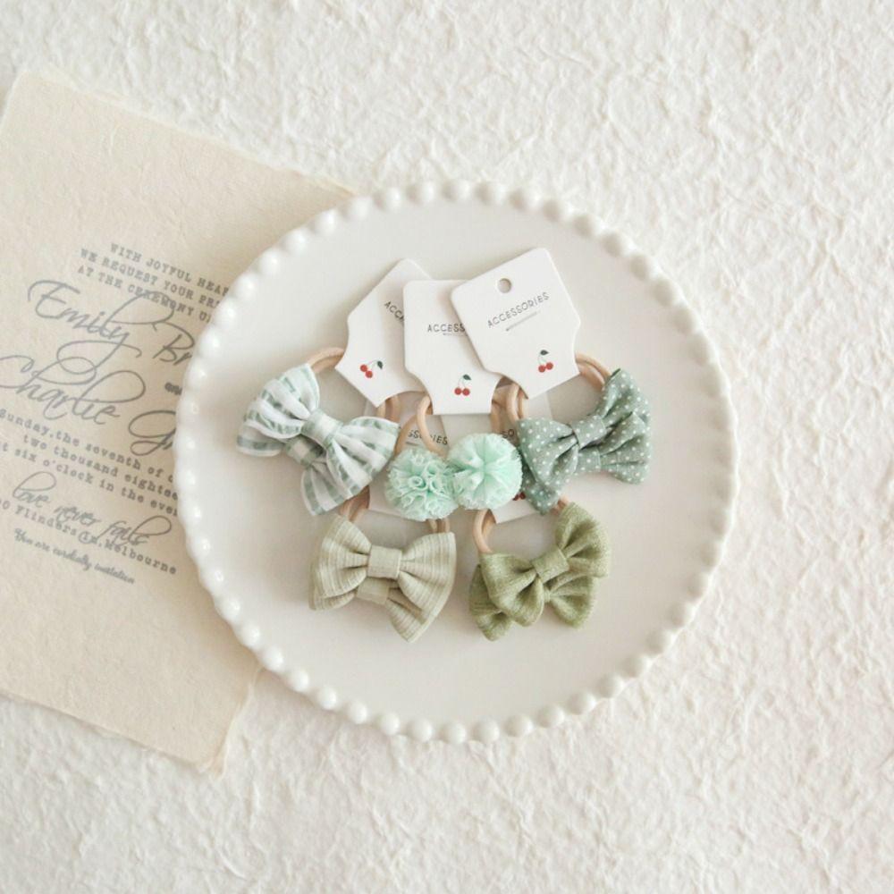 10Pcs Kids Girls Hair Ties Bowknot Sweet Bows Flower Headdress Fashion Hair Rope