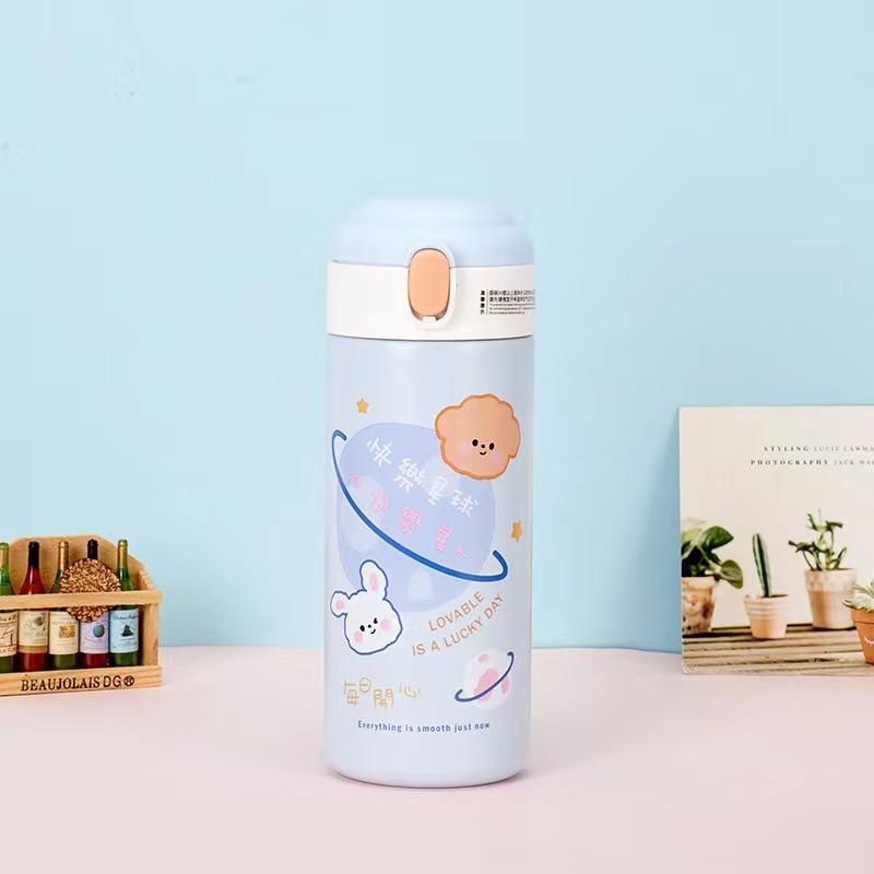 Cute Bear Sippy Cup Insulated Pot Student Cartoon Play Diving Cup Ins Wind Girl Heart Thermos Cup