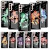 Glass Case For Samsung Galaxy S22 S20 FE S21 5G S10 S9 Plus Note 10 20 Lite Tempered Phone Cover Anime Genshin Impact