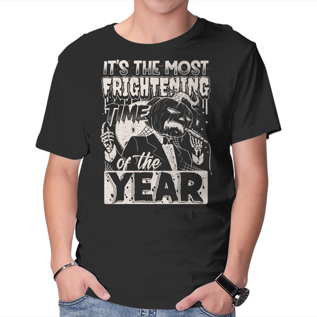Unisex Crew Neck T-Shirt Fright Time Graphic Short Sleeve Casual Tee