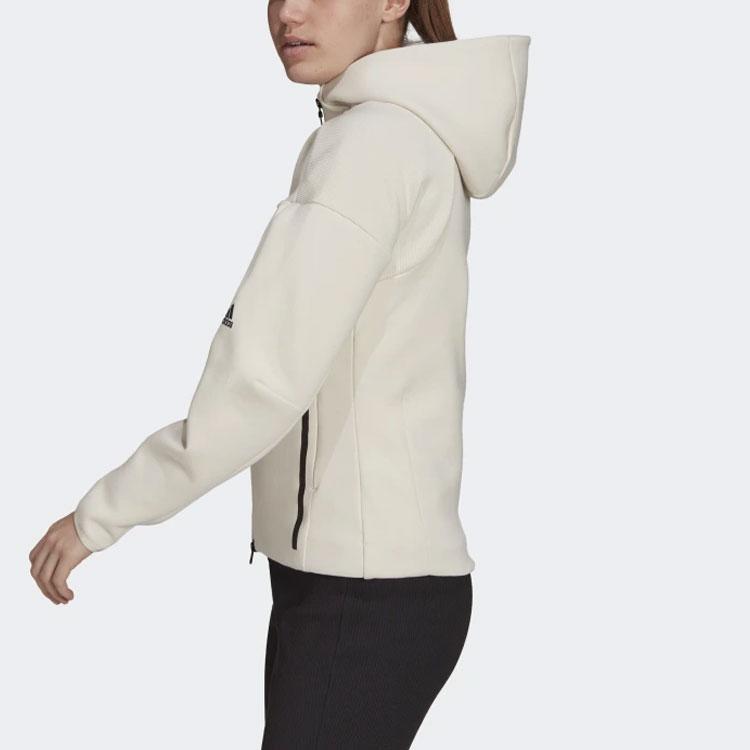 Adidas Женская куртка с капюшоном на молнии W ZNE Fz Logo, цвет желтый, белый H40976