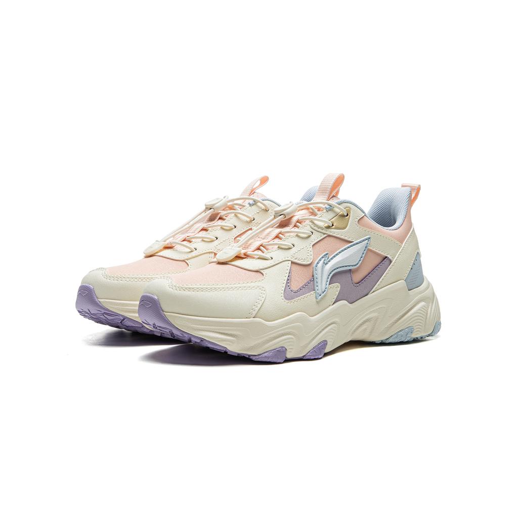 Li Ning Kids Sports Lifestyle Series Synthetic Leather Comfortable Fashion Non-Slip Wear-Resistant Low-Top Casual Shoes Kids Casual Shoes YKCU178-12