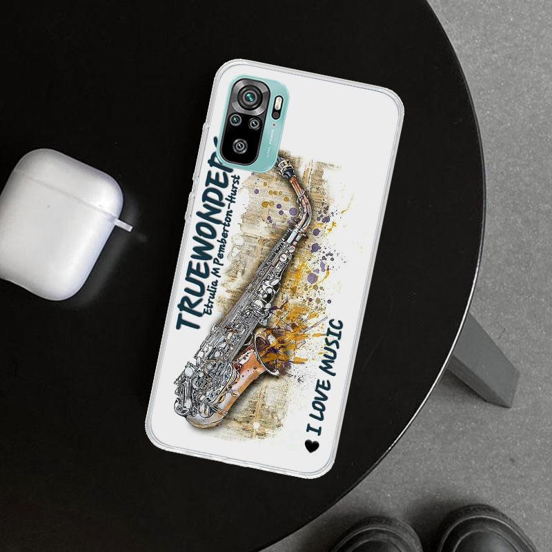Music Saxophone Instrument Phone Case Cover for Xiaomi Redmi Note 15 14 13 12 11 Pro Plus 14S 12S 11S 11T 11E 10S 10 Customized