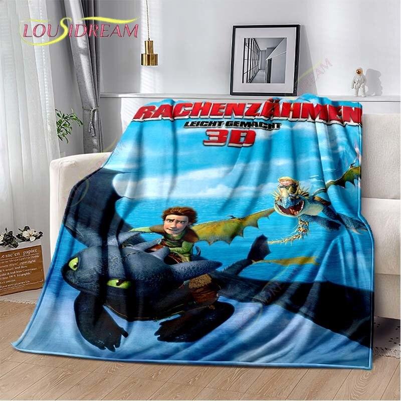 Мультяшное одеяло Как приручить дракона, милое, легкое, постельное белье, супер мягкое, теплое, фланелевое одеяло для кровати, гостиной, дивана