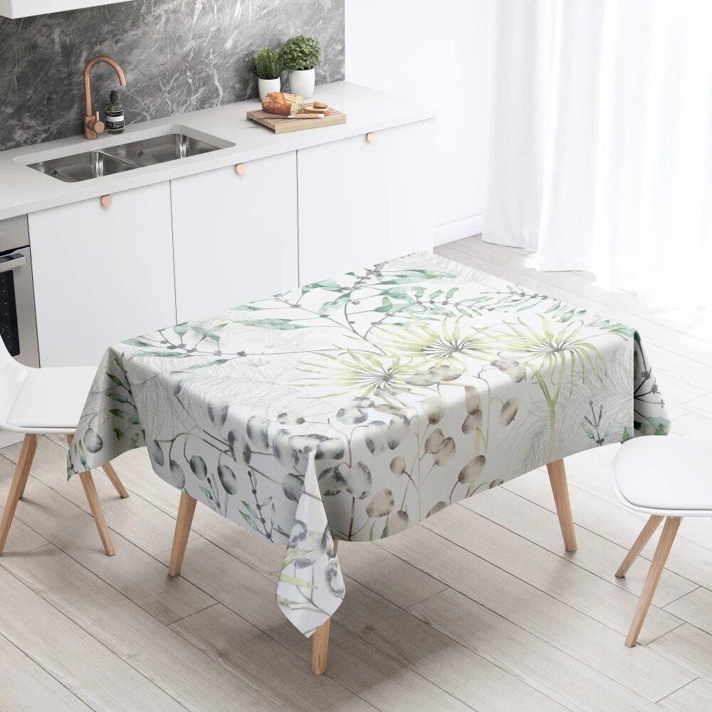 Скатерть с цветочным рисунком, домашний декор, устойчивая к пятнам, водонепроницаемая скатерть, украшение для стола, прямоугольные кухонные столешницы для камина