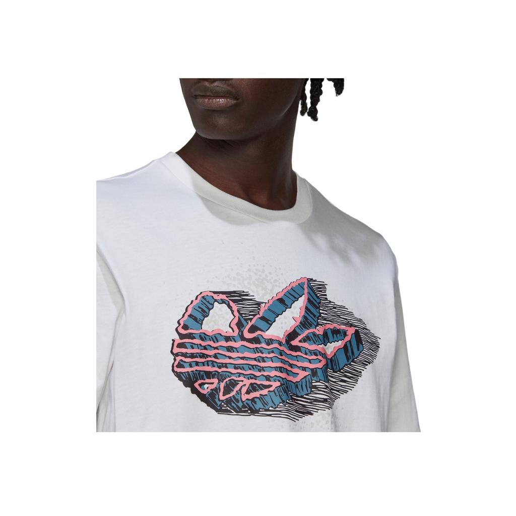 adidas Футболка Originals с круглым вырезом и принтом трилистника спереди, мужская, белая, HK7334
