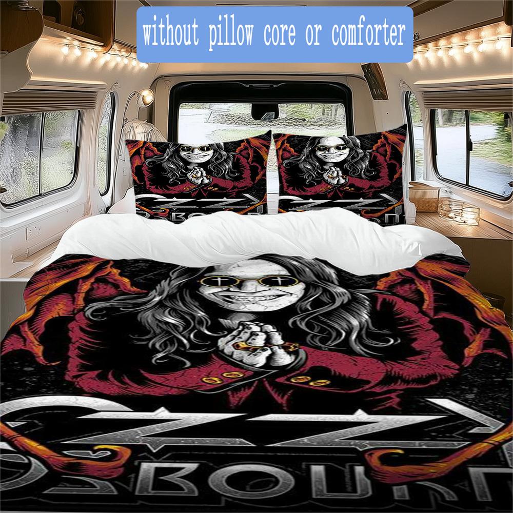 Music band cartoon Pattern Bedding,Quilt Set Quilt Cover Pillowcase Home Birthday Gift (1*duvet cover+2*pillowcase,without core)XSJT0917495
