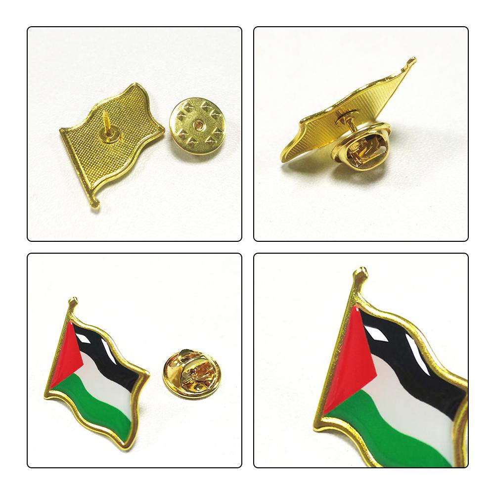 1-20PCS Palestine Flag Pin Badge Stainless Steel Palestineflag Pin Lapel Badge Palestine National Enamel Brooch Badge Armband