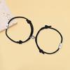 2Pcs/Set Alloy Star Moon Charm Couple Bracelet Magnetic Suction Ball Braided Rope Adjustable Boyfriend Girlfriend Matching Bracelets