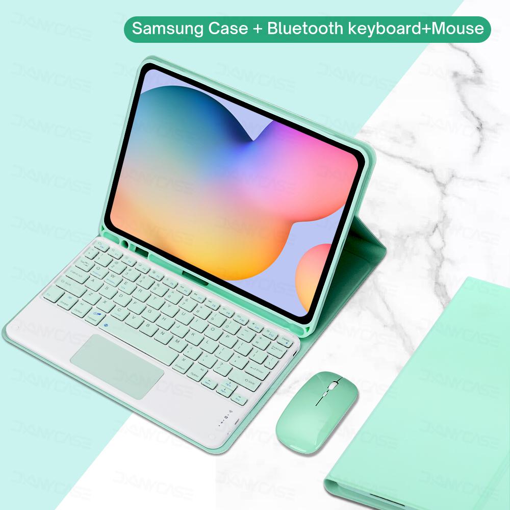 Кожаный чехол с Bluetooth-клавиатурой для Samsung Galaxy Tab A8 10,5 S6 Lite 10,4 S7 S8 S9 11in S7 Plus S7 FE S8 S9 Plus 12,4, чехол для планшета