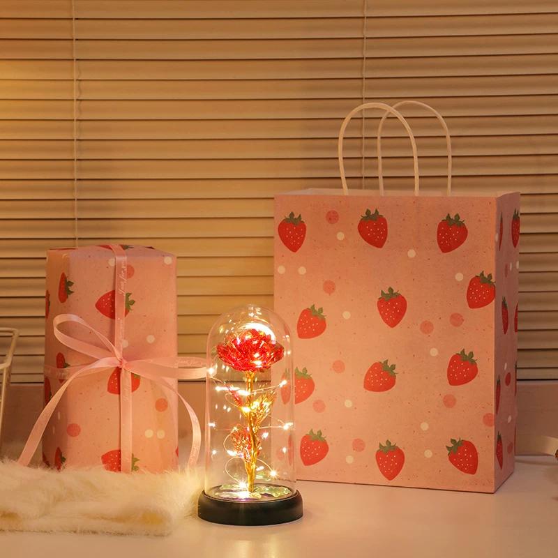 Eternal bouquet rose night light ornament bedroom decoration birthday gift girls girls children senior sense Qixi Festival