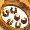 Винтажные круглые серьги-кольца с бусинами из тигрового глаза для женщин, модные золотистого цвета, застежка-гвоздик, вечерние украшения, оптовая продажа