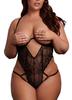 Plus Size Lace Body Sandra Black - Amour by Le Desir - Bodysuits and Harnesses