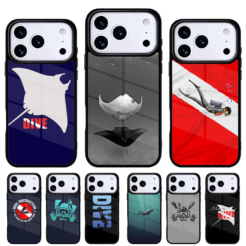Чехол для телефона для дайвинга, дайвера, акулы, для iPhone 17 16 15 14 13 Pro Max, задняя крышка для 12 11 Pro Coque
